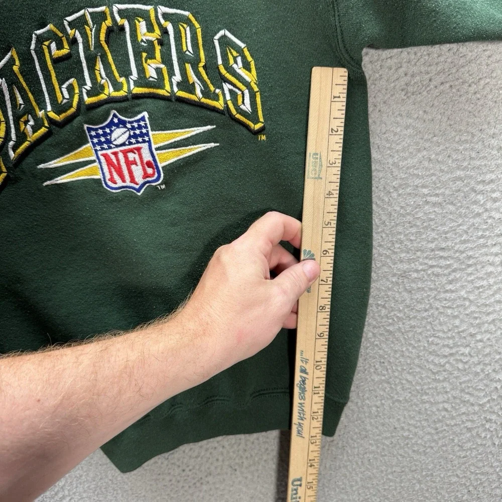 Vintage Green Bay Packers Sweatshirt Boys Small Green Crewneck Embroidered‎ 90s